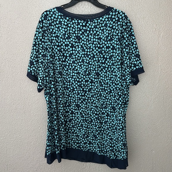 Women’s Plus Size Avenue Short Sleeve Top, 26/28 4X, Blue - Picture 5 of 6